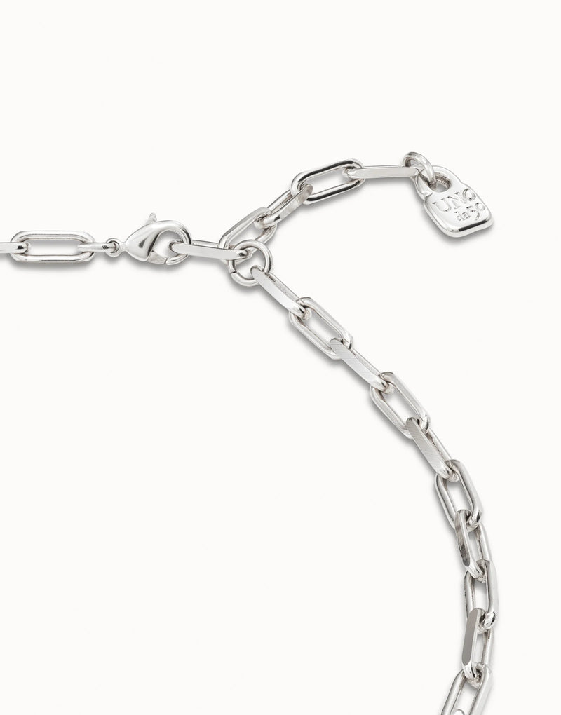 UNOde50 Short link chain charm necklace - Sterling SIlver