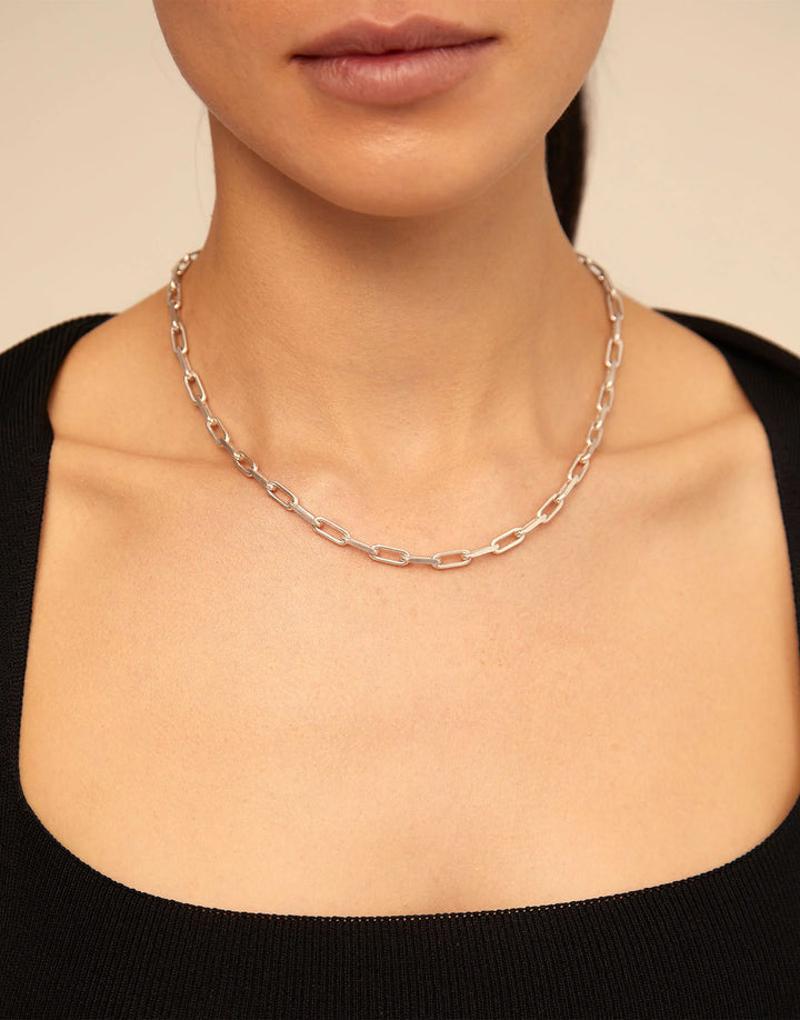 UNOde50 Short link chain charm necklace - Sterling SIlver