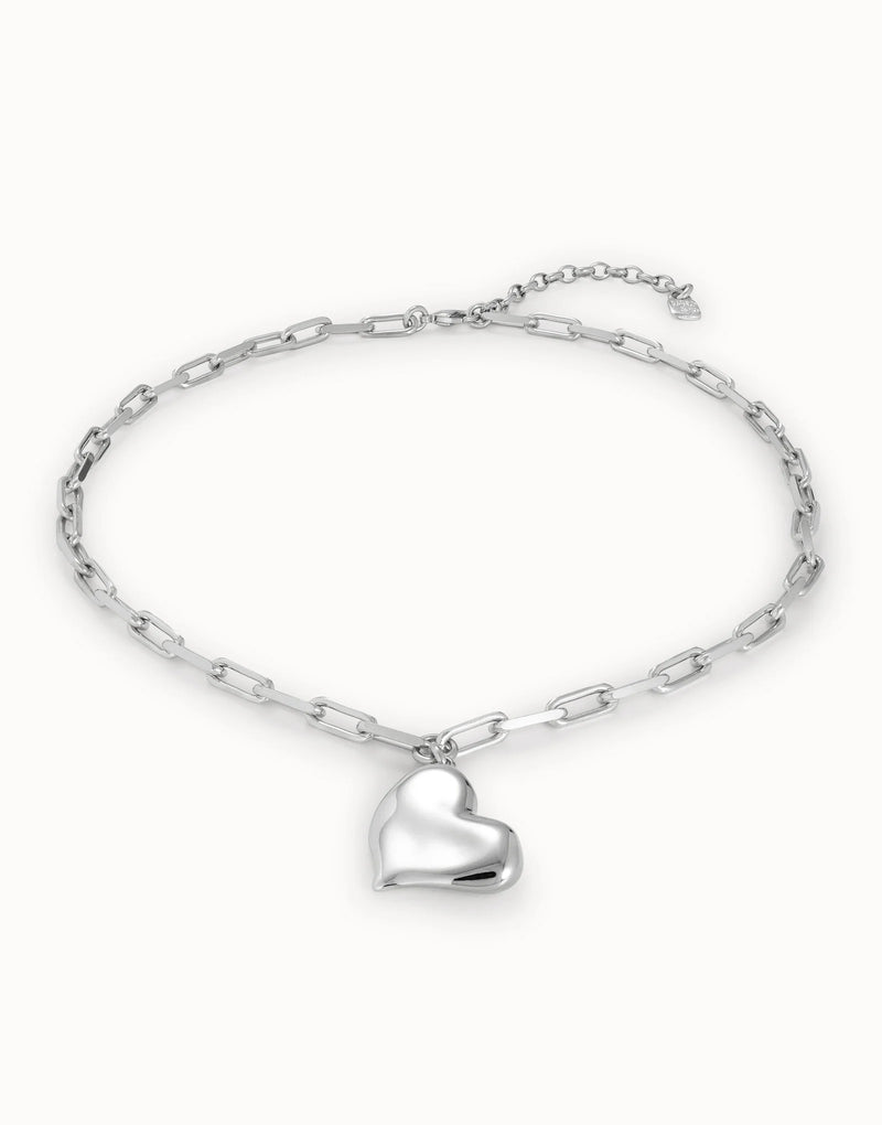 UNOde50 Link chain necklace with heart - Sterling Silver