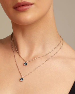 UNOde50 Long pendant chain necklace with crystals - Silver