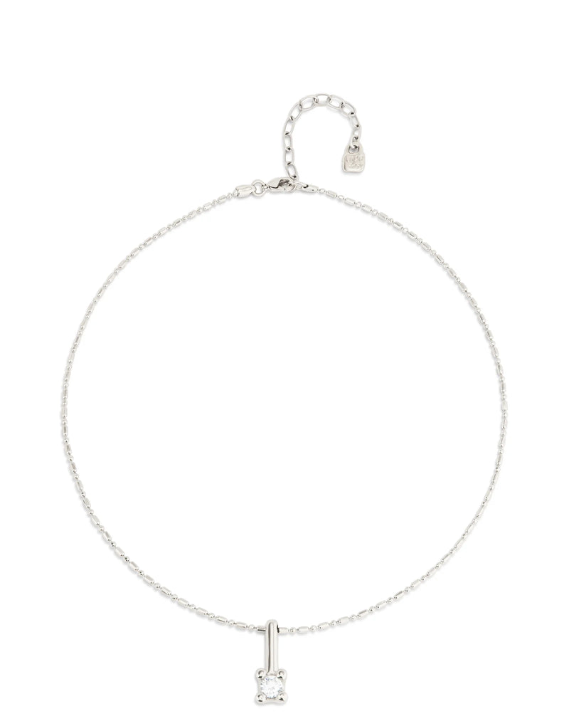 UNOde50 Short chain necklace with white cubic zirconia - Sterling Silver