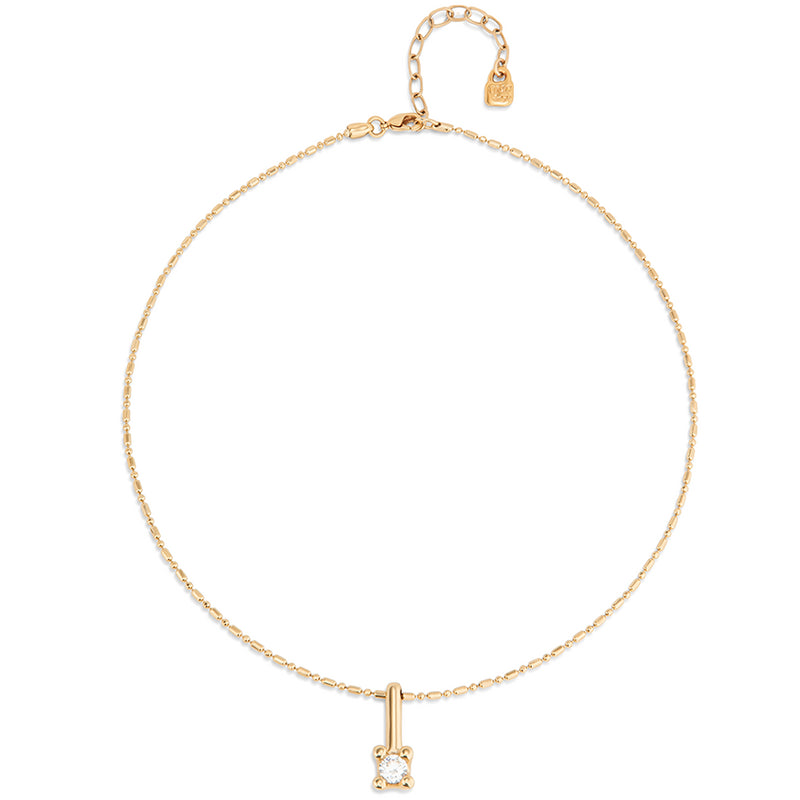 UNOde50 Short chain necklace with white cubic zirconia - Gold