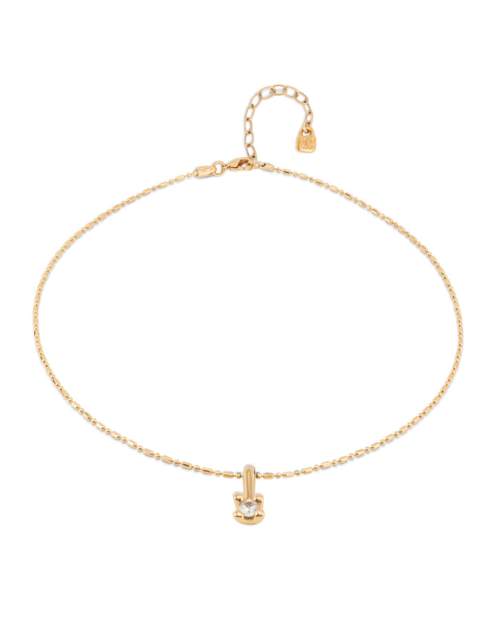 UNOde50 Short chain necklace with white cubic zirconia - Gold
