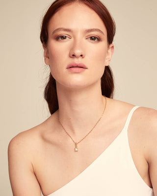 UNOde50 Short chain necklace with white cubic zirconia - Gold