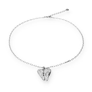 UNOde50 Short necklace with wing detail - Sterling Silver