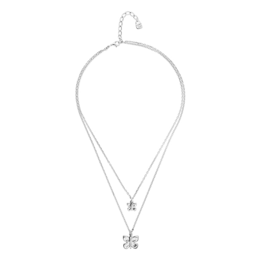 UNODE50 Necklace Double Butterfly Sterling Silver