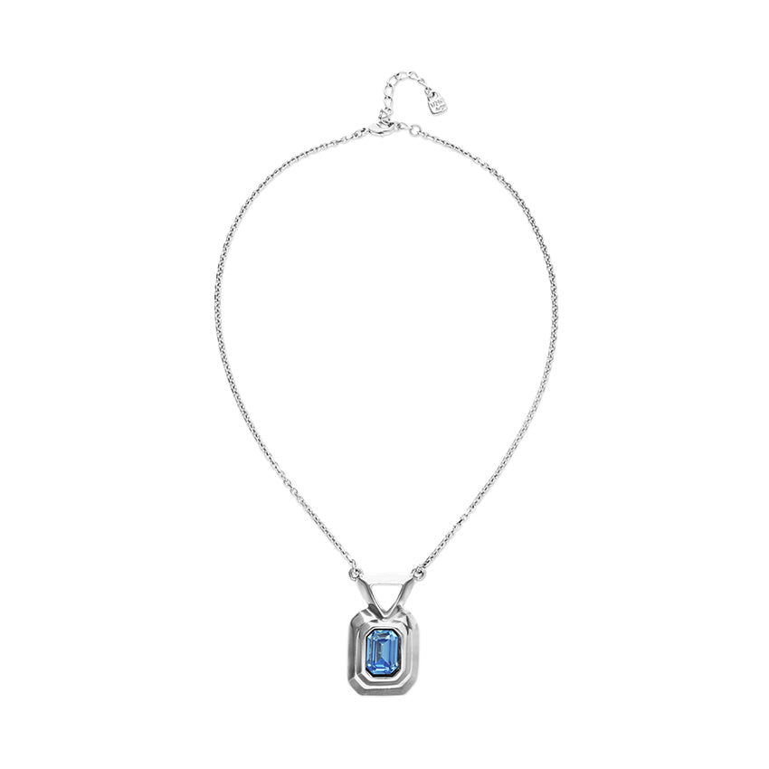 UNODE50 Necklace Sterling Silver with Blue Crystal