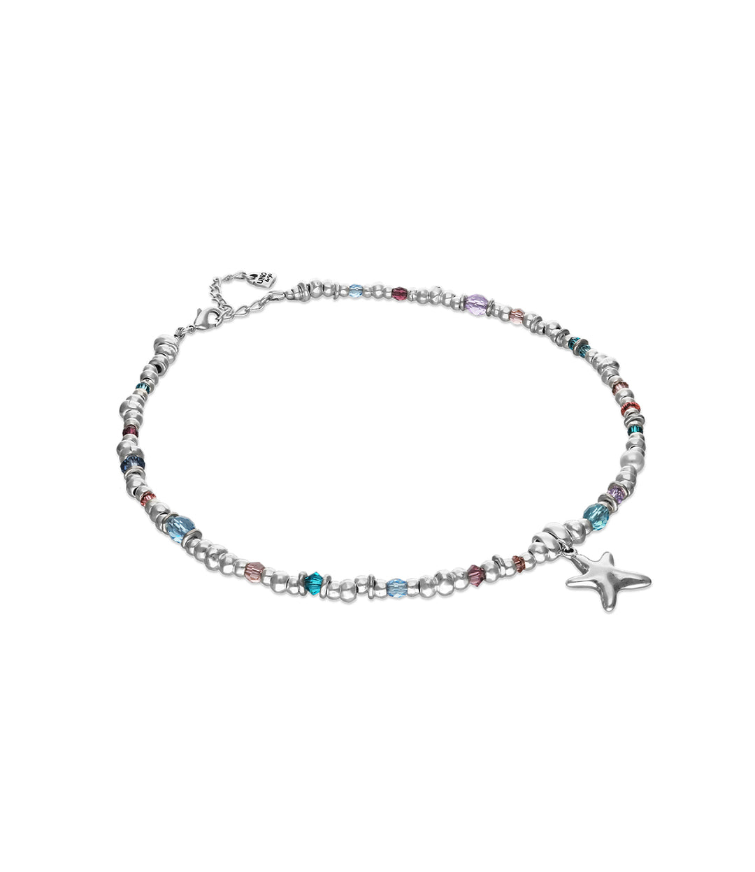 UNODe50 Necklace Prisma Necklace with crystals and small starfish Silver