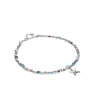 UNODe50 Necklace Prisma Necklace with crystals and small starfish Silver
