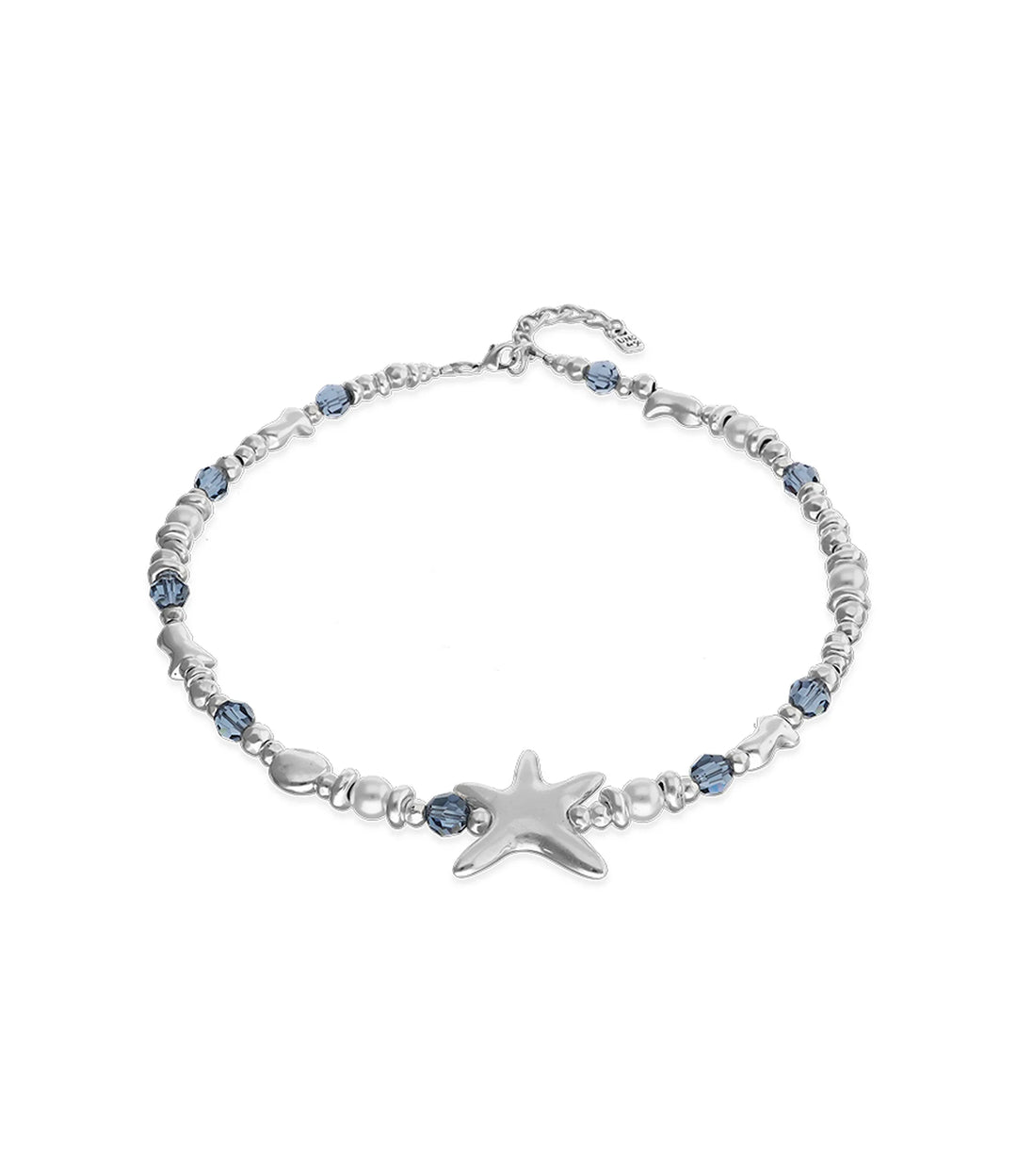UNODe50 Necklace Starblue Necklace with crystals and big starfish Silver