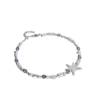 UNODe50 Necklace Starblue Necklace with crystals and big starfish Silver
