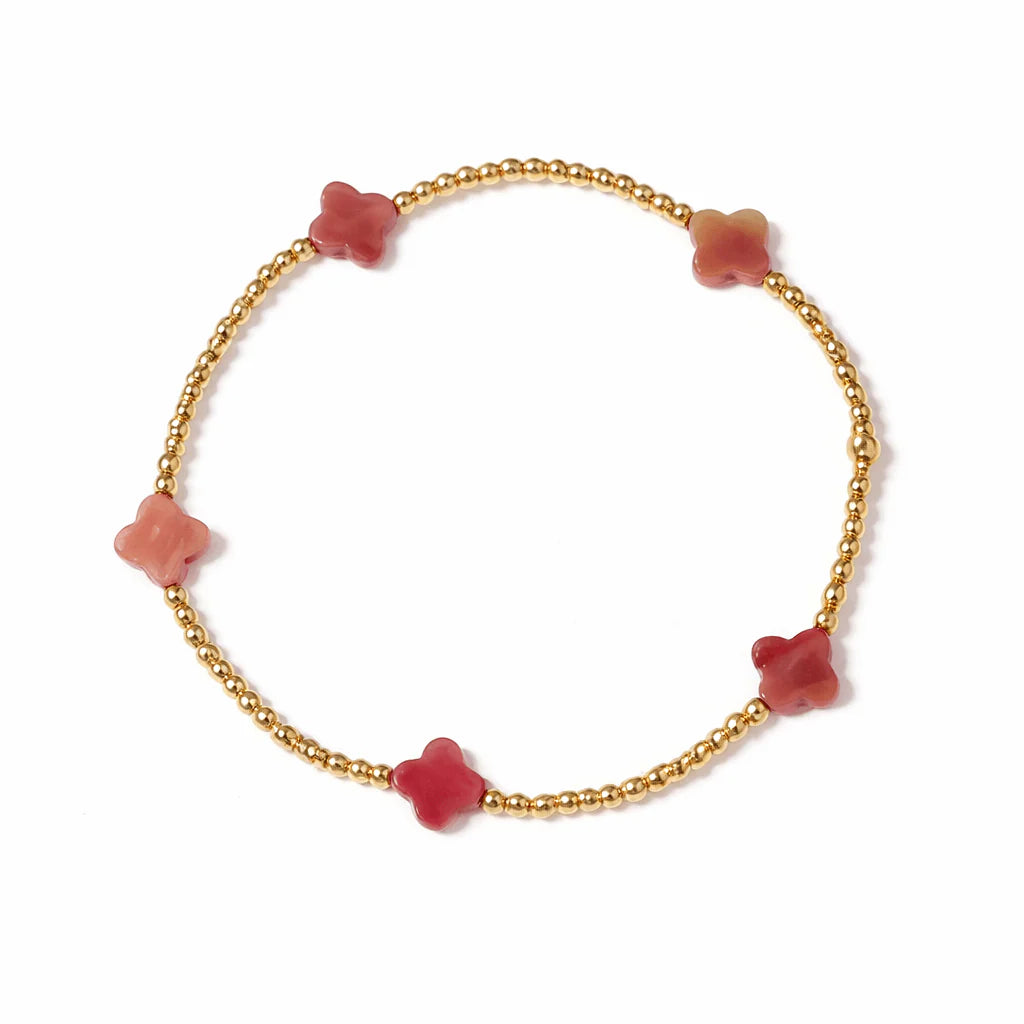 Erin Gray The Lucky Clover Bracelet in Lilac Natural Stone