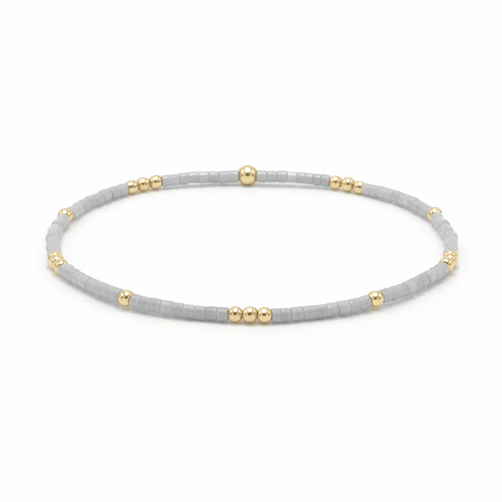 Erin Gray 2mm Newport CLOUD GRAY + Gold Filled Waterproof Bracelet
