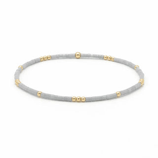 Erin Gray 2mm Newport CLOUD GRAY + Gold Filled Waterproof Bracelet