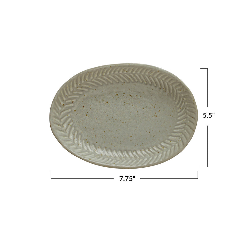 Debossed Stoneware Plate (Each One Will Vary)