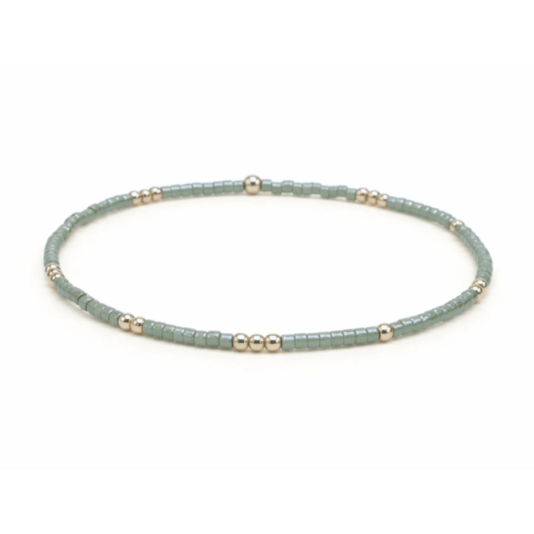 Erin Gray 2mm Newport EVERGREEN + Gold Filled Waterproof Bracelet