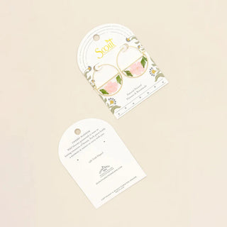 Scout Pressed Flower Hoop Earring - Pink Cherry Blossom/Gold