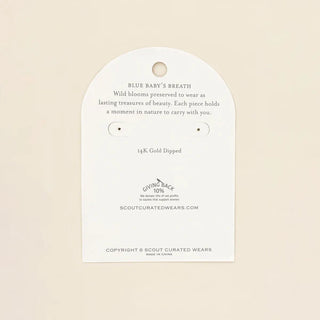 Scout Pressed Flower Hoop Earring - Blue Baby's Breath/Gold