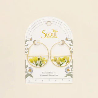Scout Pressed Flower Hoop Earring - Yellow Baby's Breath/Gold