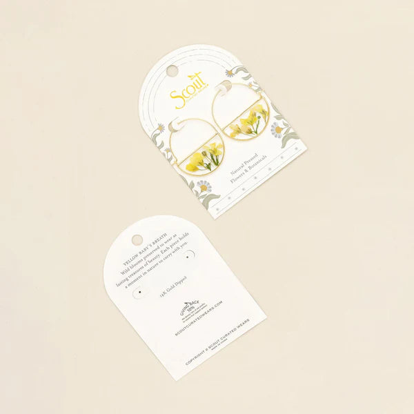 Scout Pressed Flower Hoop Earring - Yellow Baby&