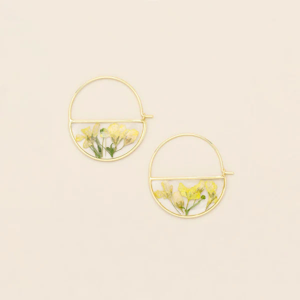 Scout Pressed Flower Hoop Earring - Yellow Baby&