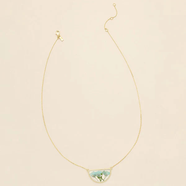 Scout Pressed Flower Necklace - Blue Baby&