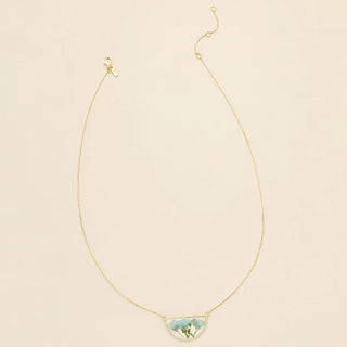 Scout Pressed Flower Necklace - Blue Baby's Breath/Gold