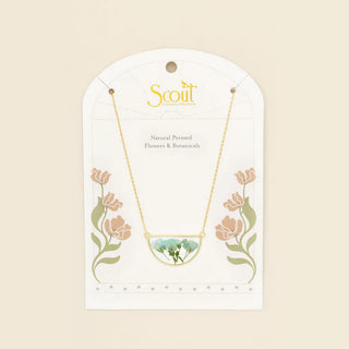 Scout Pressed Flower Necklace - Blue Baby's Breath/Gold