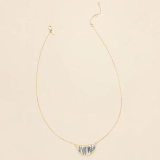 Scout Pressed Flower Necklace - Purple Cornflower/Gold