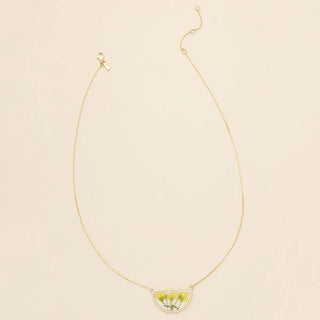Scout Pressed Flower Necklace - Yellow Baby's Breath/Gold