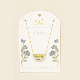 Scout Pressed Flower Necklace - Yellow Baby's Breath/Gold