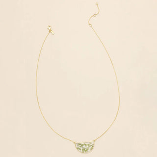 Scout Pressed Flower Necklace - Green Peppergrass/Gold