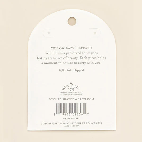 Scout Pressed Flower Thread Earring - Yellow Baby&