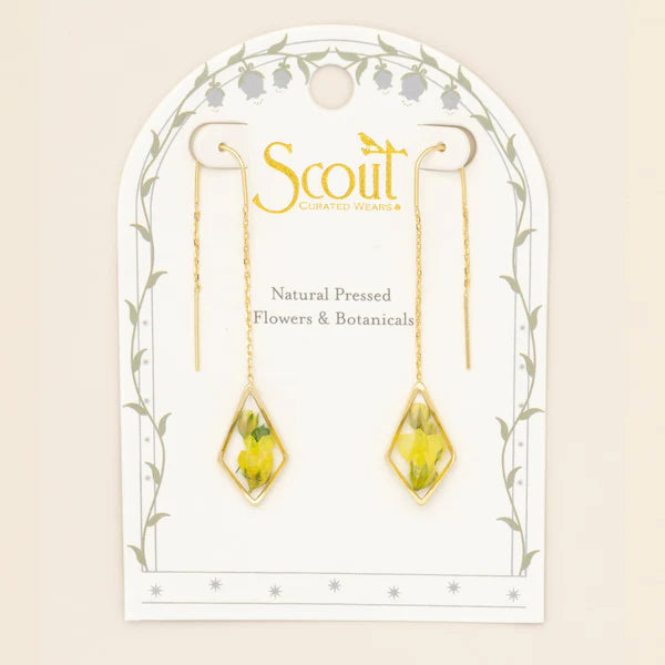 Scout Pressed Flower Thread Earring - Yellow Baby&