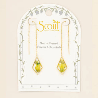 Scout Pressed Flower Thread Earring - Yellow Baby's Breath/Gold