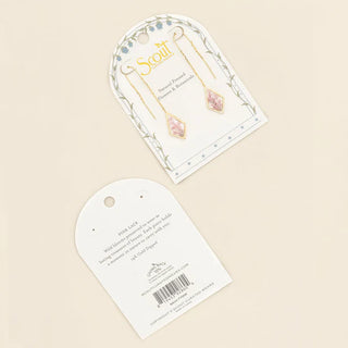 Scout Pressed Flower Thread Earring - Pink Lace Flower/Gold