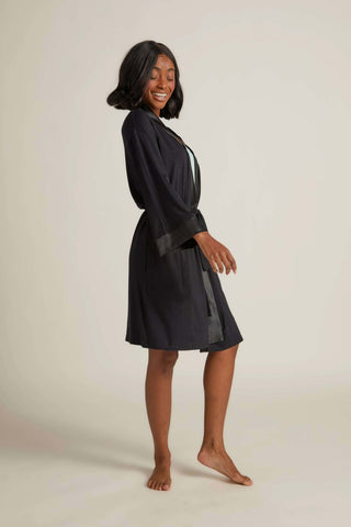 Faceplant Dreams Kimono Robe - Black