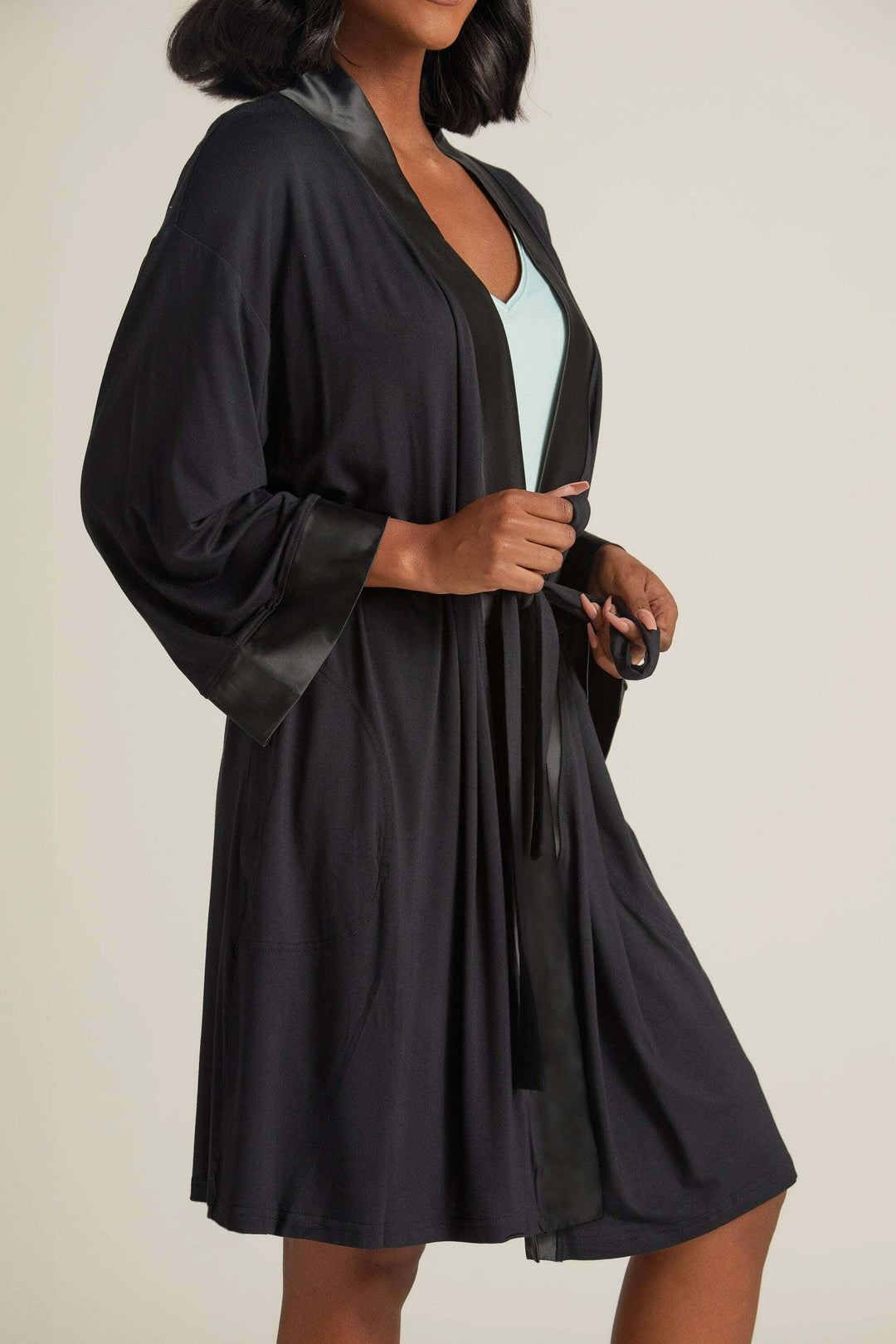 Faceplant Dreams Kimono Robe - Black