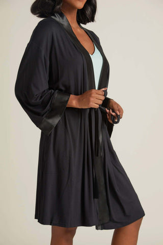 Faceplant Dreams Kimono Robe - Black
