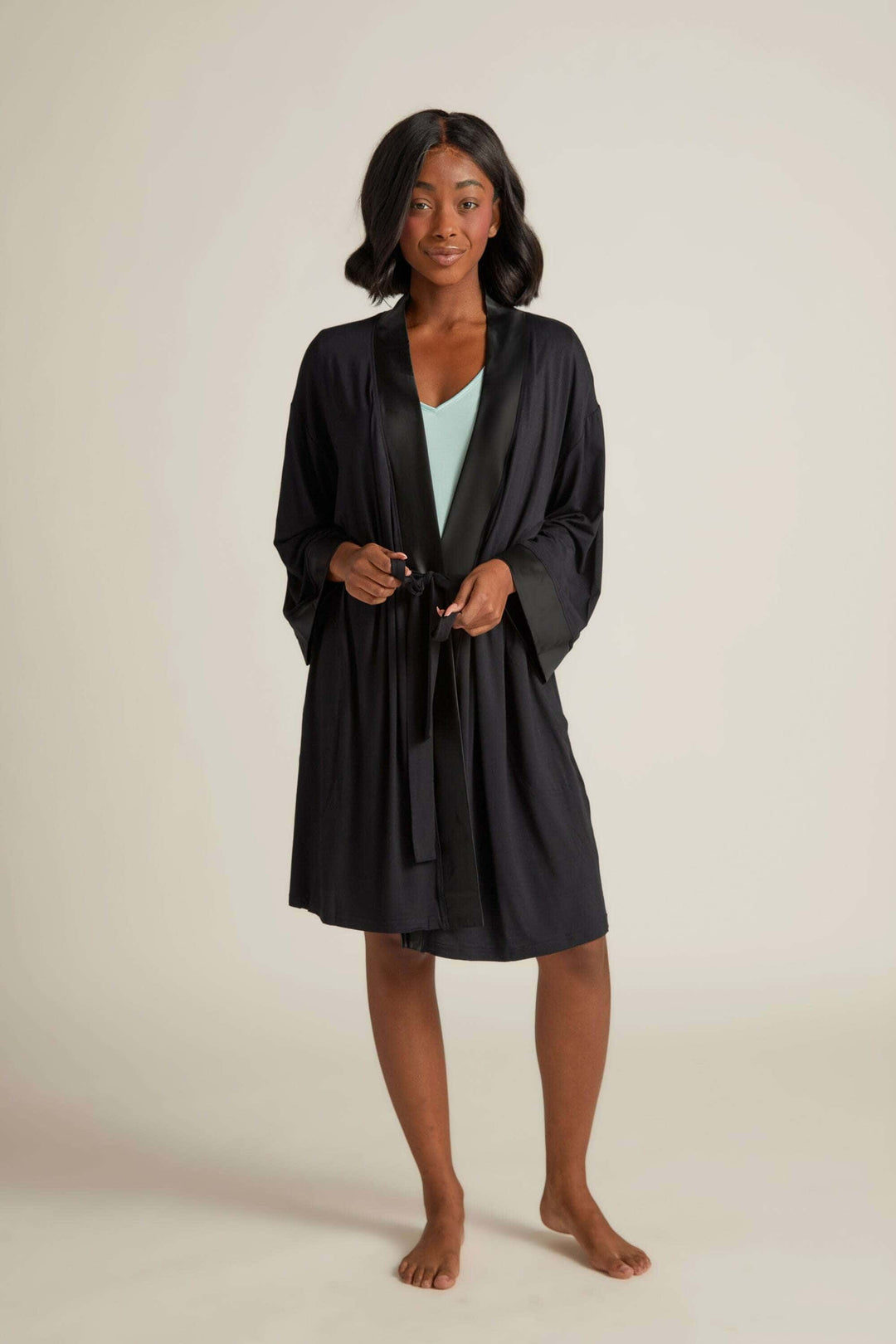 Faceplant Dreams Kimono Robe - Black