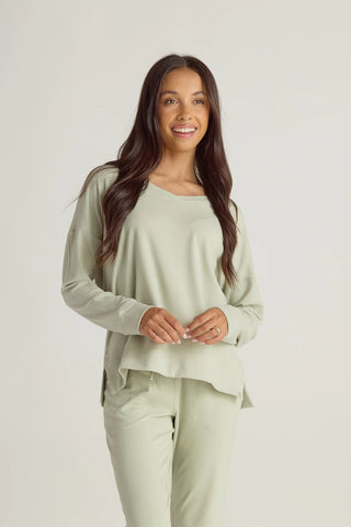 Faceplant Dreams Soft Pullover - Sage