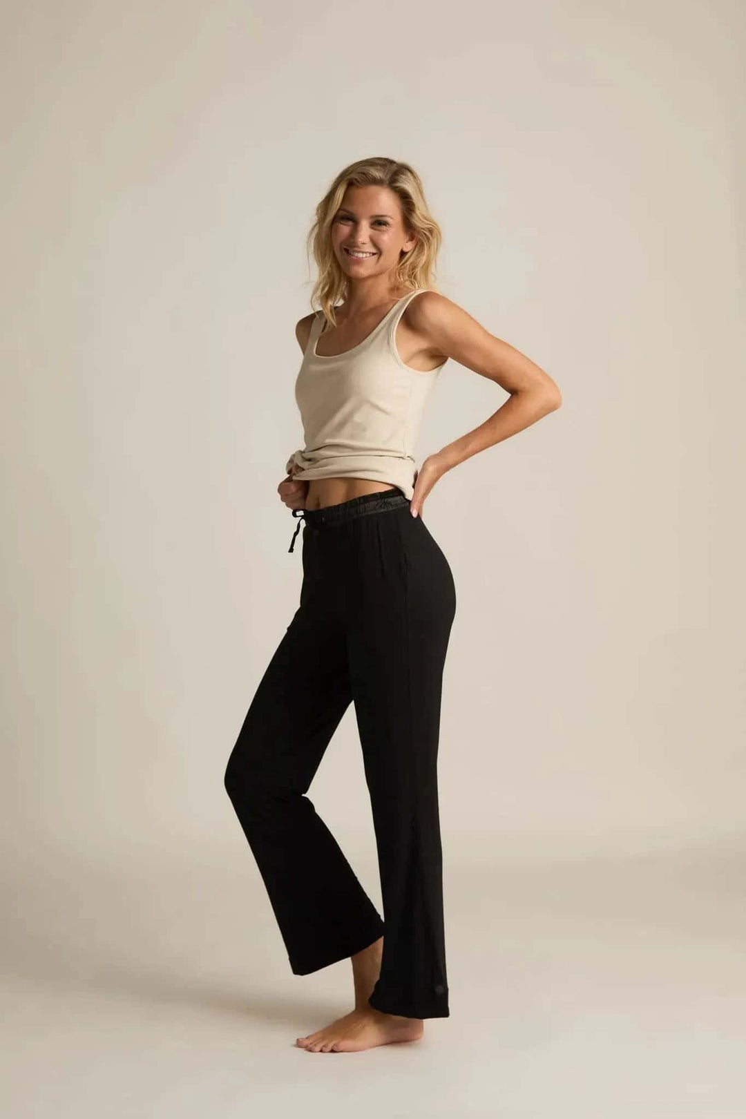 Faceplant Dreams Bamboo Long Lounge Pants - Black