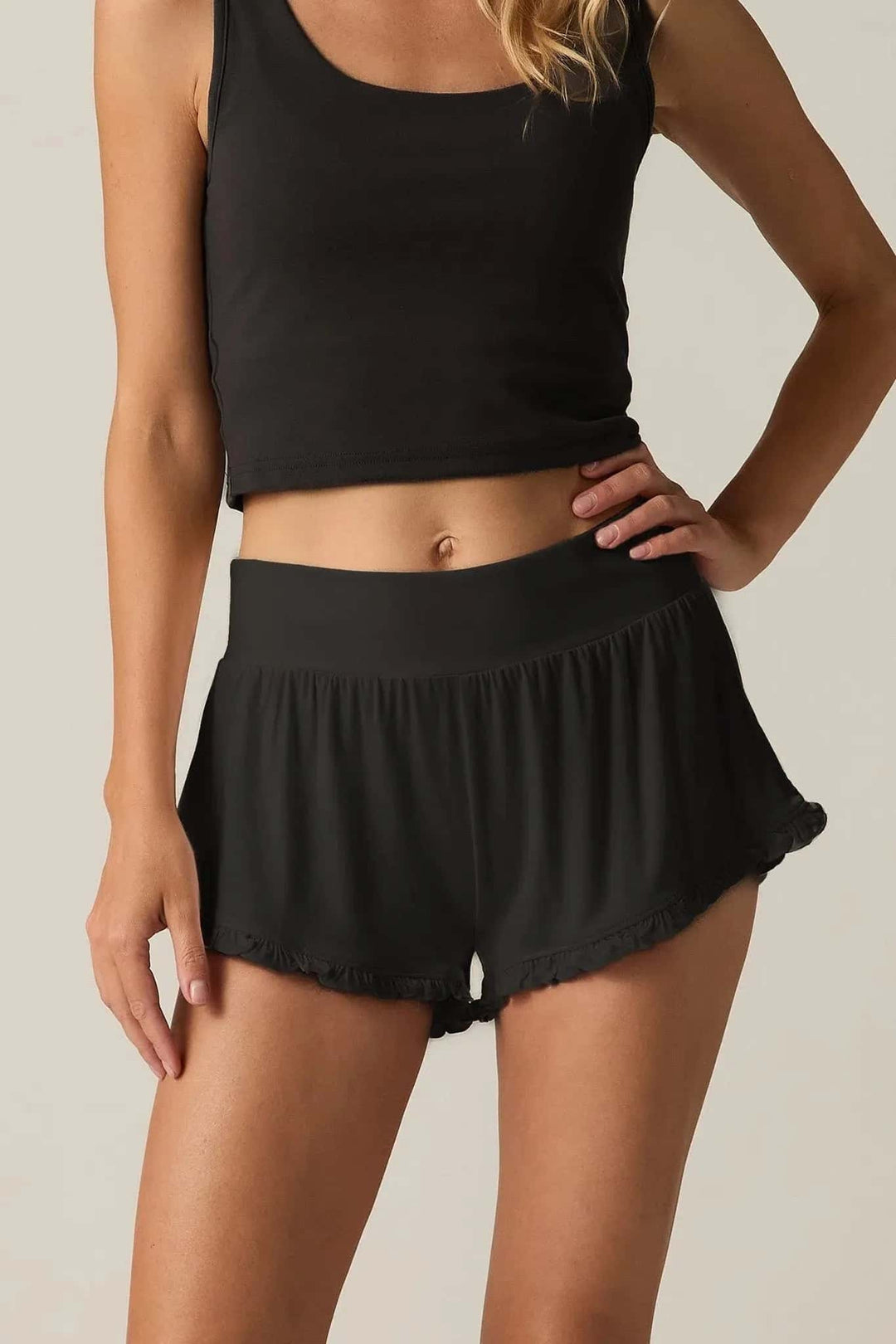 Faceplant Dreams Bamboo Ruffle Short - Black