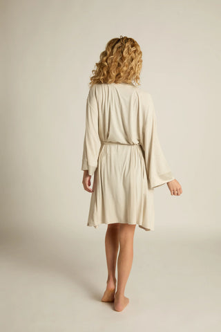 Faceplant Dreams Kimono Robe - Oatmeal