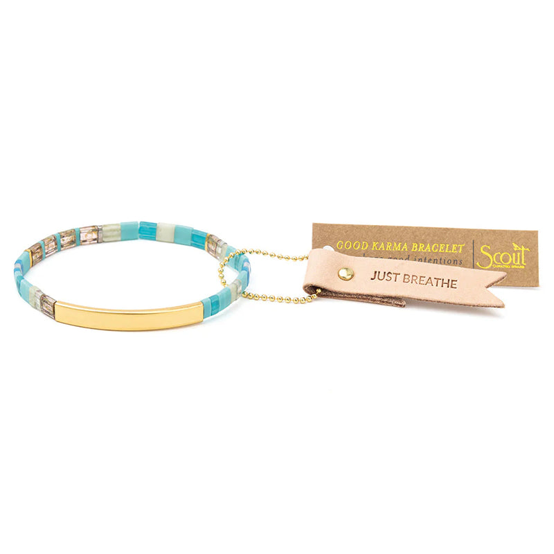 Scout - Good Karma Miyuki Bracelet | Just Breathe - Tonal Turquoise/Gold