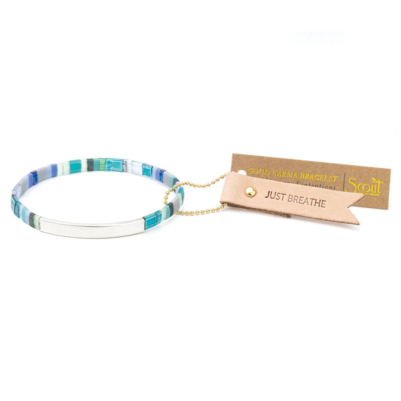 Scout - Good Karma Miyuki Bracelet | Just Breathe - Turquoise/Green/Silver