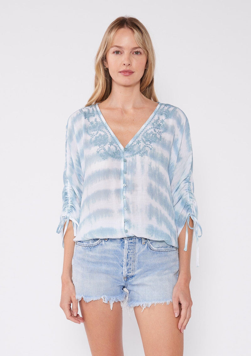 Claudia Striped Top - Aqua