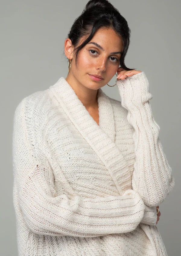 Suki Shawl Collar Cardigan - Oatmeal