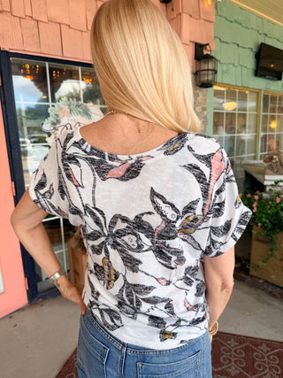 Tribal Cap Sleeve Wear Two Ways Top Coco Milk