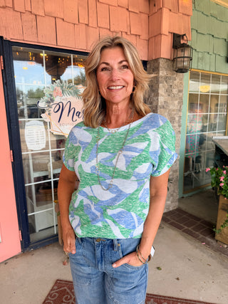Tribal Cap Sleeve Wear Two Ways Top Water